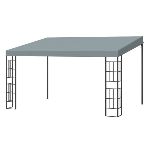 Rootz Pergola - Gazebo - Pavilion - Canopy Tent - Metal/Polyester - Grey - 3.98L x 2.98W x 2.5H m