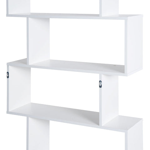 Rootz Bookcase - Folding Screen - Chipboard - 6 Sections - Bookshelf - White