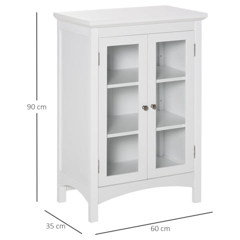 Rootz Sideboard - Adjustable Shelves - Storage Cabinet - MDF - White - 60 x 35 x 90 cm