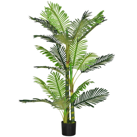 Rootz Artificial Plant - Artificial Palm Tree - Including Planter - Green + Black - 19.5cm x 19.5cm x 150cm