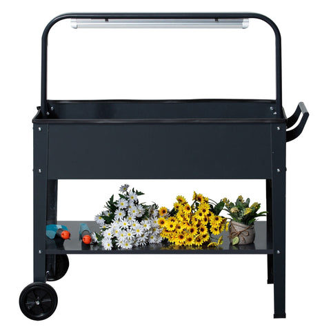 Rootz Planter - Garden box - Elevated - Steel - Dark Gray - 90 x 51 x 100 cm