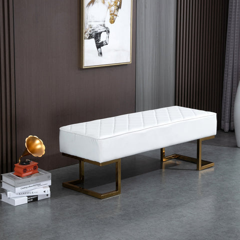 Rootz Bedroom Sofa - Sofa Bed - Metal - White/Gold - 120 x 43 x 42 cm