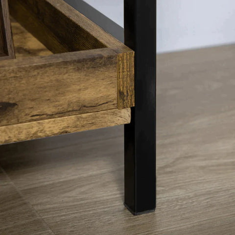 Rootz Storage Rack - Industrial Design Ladder Rack - Standing Shelf - With Large Storage Space - 5 Shelves - Brown/Black - 48 cm x 30 cm x 155 cm