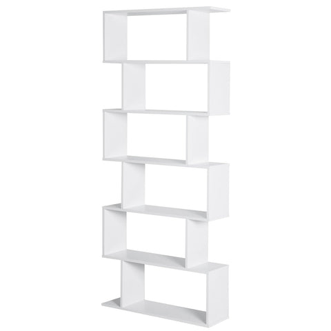 Rootz Bookcase - Folding Screen - Chipboard - 6 Sections - Bookshelf - White