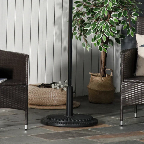 Rootz Parasol Stand - 14 Kg Parasol Stand For Parasol - Round Parasol Poles - Parasol Base For Garden - Balcony - Cement - Black - Ø49 x 32H cm