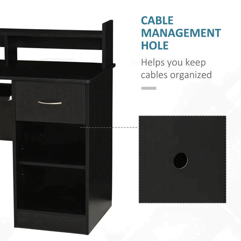 Rootz Desk - Office Desk - Computer Desk  - Black - 104 cm x 48 cm x 95.5 cm