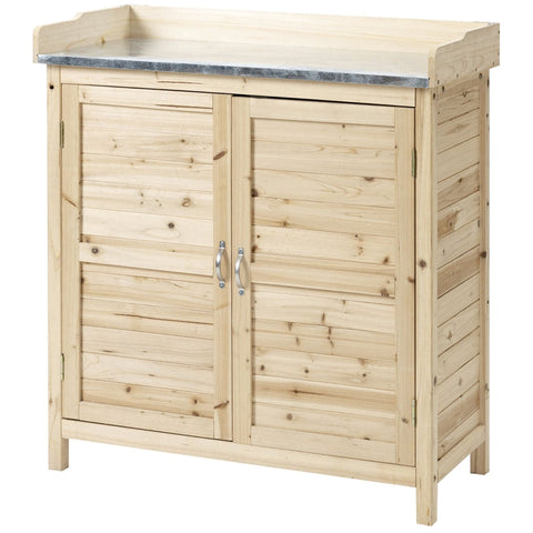 Rootz Garden Storage Cabinet - Garden Cabinet - Plant Table - With Base Cabinet - Tool Shed - Garden Shed - 83 x 40 x 92 cm