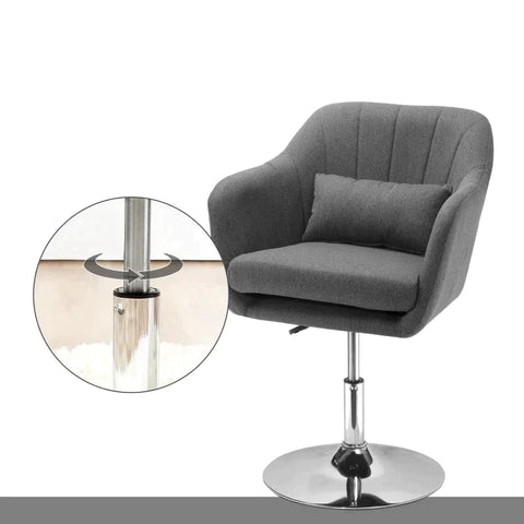 Rootz Drehstuhl – Bürostuhl – Arbeitshocker – Drehhocker – höhenverstellbar – Leinenähnliches Polyester – Stahl – Dunkelgrau – 57 x 57 x 77,5–87 cm