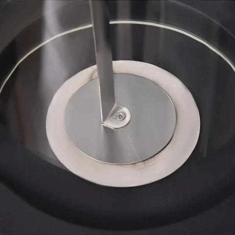 Rootz Ethanol Haard - Bio-ethanol Brander - Brandtijd Geen Rook - Gehard Glas - Zwart - 30 x 30 x 94 cm