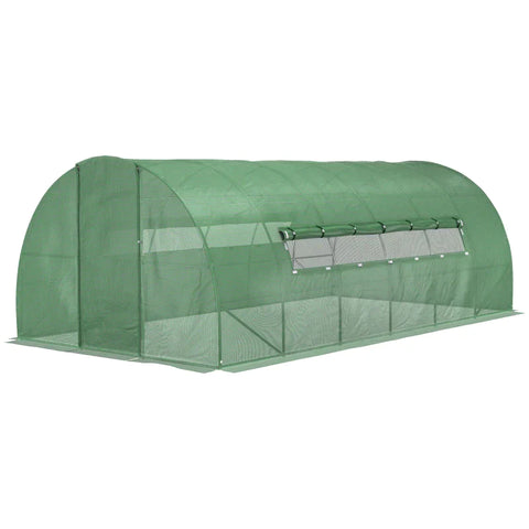 Rootz Greenhouse - Walk-in Polytunnel - Greenhouse Met Deur En Ramen - Groen - 6 x 3 x 2m