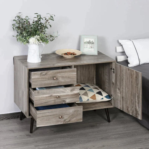 Rootz Chest Of Drawers - Cabinet - Sideboard Dresser Side Cabinet - Bookcase Standing Cabinet - 3 Drawers - Wood - 102 x 50 x 76.5 cm