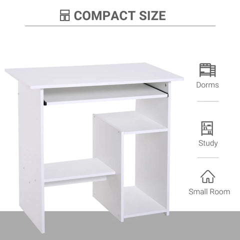 Rootz Computer Table - Computer Desk - Office Table - Gaming Table - Children's Desk - PC Table - White