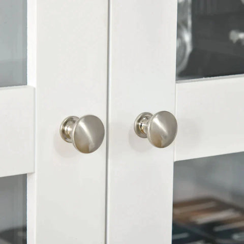 Rootz Bookcase - Modern Bookcase with Doors - Display Storage Cabinet with Adjustable Shelves - Living Room - Study - Office - White - 76 cm x 40 cm x 178.5 cm