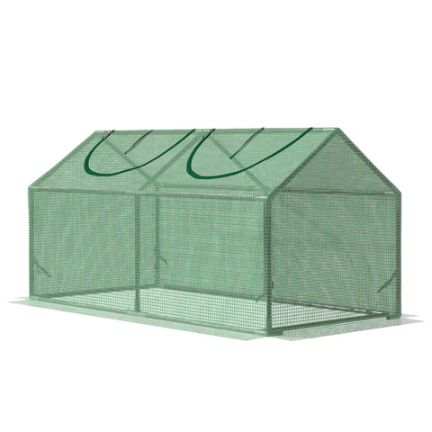 Rootz Mini Greenhouse - Kleine Plantenkweek voor Buiten met Duurzame PE Afdekking - Observatievensters - Groen - 119 x 60 x 60 cm