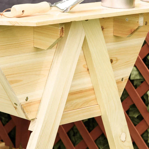 Rootz Verhoogd Bed - Planter Bloembak - Bloempot Met Afwateringsgaten - Vliesstof - Dennenhout - Naturel - 129 x 78,5 x 82,5 cm