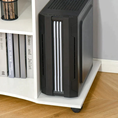 Rootz Computer Desk - Mobile Computer Desk - Desk With Wheels - White - 80 cm x 50 cm x 75 cm