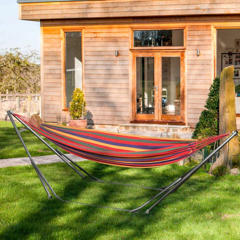 Rootz Hangmatstandaard - 2-in-1 Hangmatstandaard - Weerbestendig - Droogrek - Zwart - 290cm x 92cm x 88cm