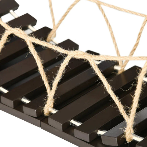 Rootz Cat Climbing Wall - Cat Shelf - Hanging Bridge - Hanging Cat Shelf - Espresso - 96cm x 20cm x 25.5cm, Brown