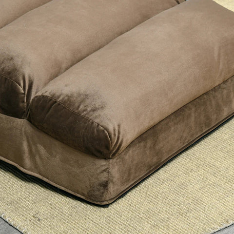 Rootz Folding Mattress - Floor Chair - Sofa - Suede Cloth - Brown - 175x56x20cm