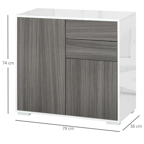 Rootz Standing Cabinet - Storage Cabinet - Cabinet Chest - Cabinet - White/Light Gray - 79 x 36 x 74 cm