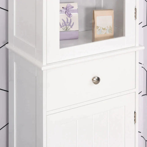 Rootz Bathroom Cabinet - Cabinet - Display Cabinet - Kitchen Cabinet - White - 40 x 27 x 171.5 cm