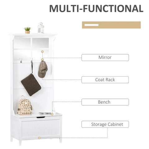 Rootz Kapstok - Kapstokstandaard - Kapstok - Kledingkast - Borstbank - Wit
