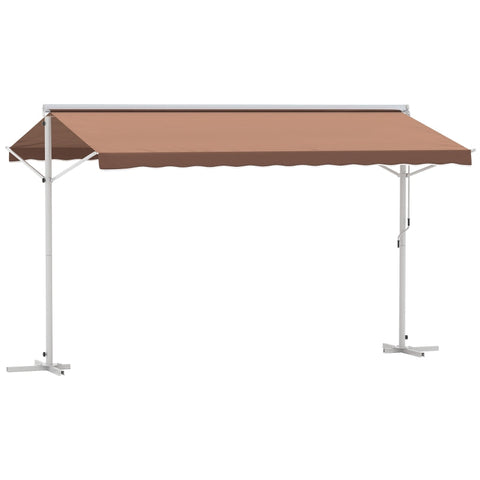 Rootz Standmarkise - Markise - Neigungsverstellbar - Polyester - Metall - Braun - 4,5 x 3,4 m