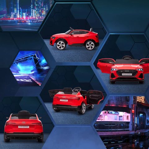 Rootz Children's Electric Car - Up To 5 Km/h - With Seat Belt - Streamlined Design - Remote Control - LED Headlights - Music Function - Red - 108L x 60W x 47H cm