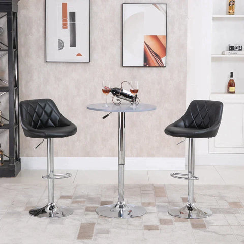 Rootz Barkruk - Barkruk Set - Krukken - Krukken Hoogte Verstelbaar - Zwart - 46,5 x 48 x 84,5-106,5 cm