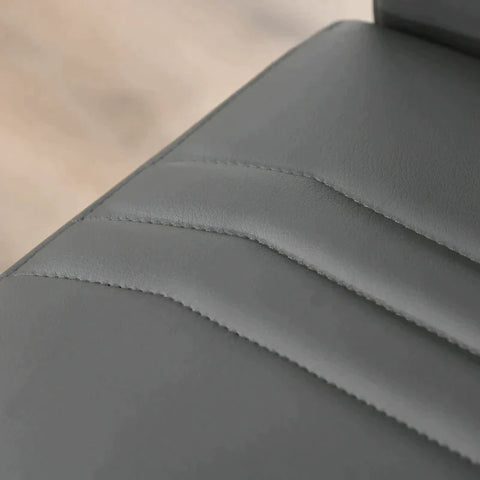 Rootz Chair - Bistro Chairs - Set Of 2 Bar Stools - Kitchen Stools - Metal Stools With Backrest - Faux Leather - Grey - 40x51x110 cm