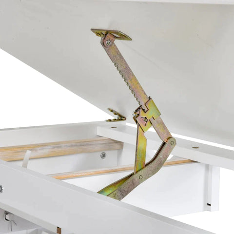 Rootz Study Desk - Computer Stand - Laptop Table - Height Adjustable - 5 Levels With Drawer - MDF - White - 109 x 55 x 63.6-89.2 cm