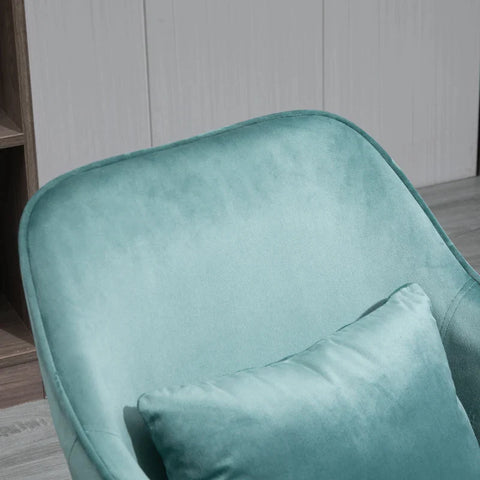 Rootz Massage Office Chair - In Velvet Look - With Vibration Function - Green - 55 cm x 65 cm x 86 cm