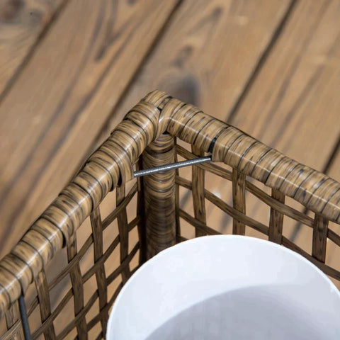 Rootz Outdoor Light - Garden Lamp - Solar Powered - 8h Burn Time - Automatic Switch-on - Rattan Look - 15.5 x 15.5 x 46 cm