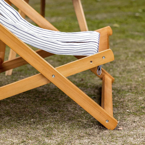 Rootz Lounge Chair – 2-Personen-Sonnenliege – klappbarer Lounge-Sessel – bis zu 200 kg – Pappel – Oxford – Teak/Grau/Weiß – 108 x 105 x 85 cm