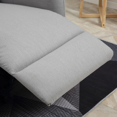 Rootz Fauteuil - TV Stoel - Recliner Chair - Relaxfauteuil - Met Elektrische Motor - USB Oplaadpoort - Linnen Look Polyester/Staal/Foam - Grijs - 77 x 89 x 107 cm