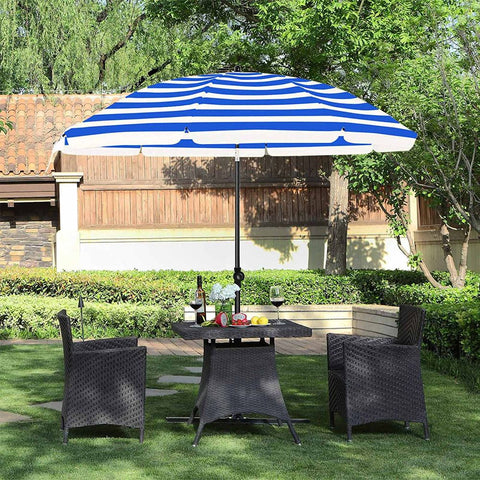 Rootz Parasol - Garden Umbrella - Foldable Garden Umbrella - Outdoor Parasol - Garden Parasol - Sunshade Parasol - Umbrella Parasol - Yellow/White Stripes