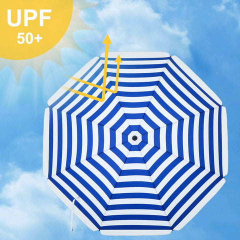 Rootz Parasol - Garden Umbrella - Foldable Garden Umbrella - Outdoor Parasol - Garden Parasol - Sunshade Parasol - Umbrella Parasol - Yellow/White Stripes