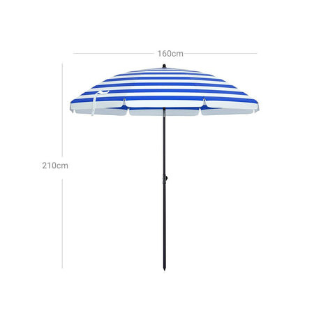 Rootz Parasol - Garden Umbrella - Foldable Garden Umbrella - Outdoor Parasol - Garden Parasol - Sunshade Parasol - Umbrella Parasol - Yellow/White Stripes