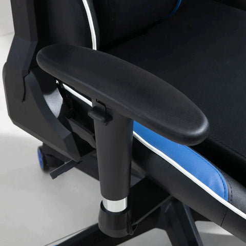 Rootz Gaming Chair - Office Chair - Desk Chair - Headrest - Lumbar Cushion - Adjustable Handle - Blue/Black - 70 x 60 x 128-138 cm
