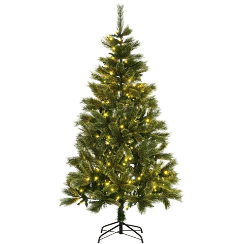 Rootz Christmas Tree - Artificial Fir Christmas Tree - With Fairy Lights - Base - Flame-retardant - Plastic - Green - 100 x 100 x 180cm
