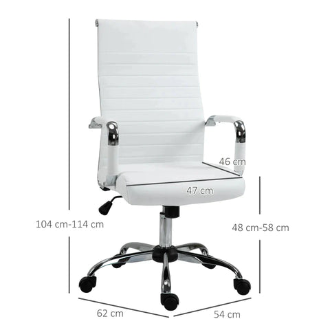 Rootz Office Chair - Desk Chair - Swivel Chair - Work Chair - White - 54 cm x 62 cm x 114 cm