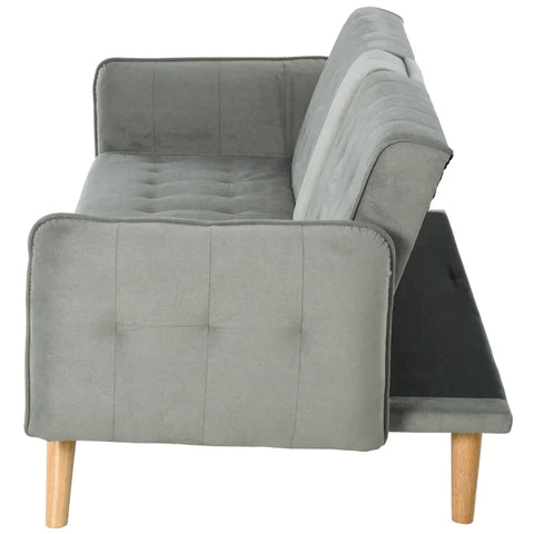 Rootz Sofa Bed - Folding Sofa - 3-Seater - Adjustable - Light Grey - 183 x 87 x 75 cm