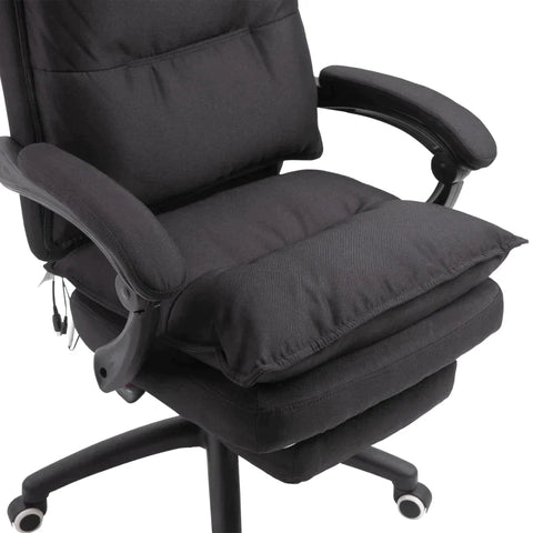 Rootz Office Chair - Massage Office Chair - Massage Function - Height Adjustable - Nylon - Black - 70 x 62 x 120-130 cm