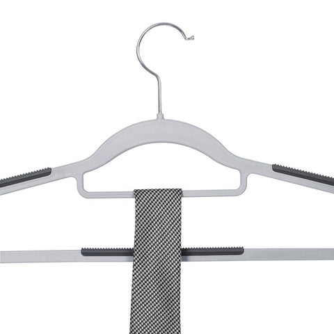 Rootz Hanger - Kledinghanger - Kleerhanger - Kostuumhanger - Kunststof Hanger - Slim Hanger - Heavy-duty Hanger - Broekhanger - Shirthanger - Kledinghanger - Grijs - 42 x 0,6 x 21,5 cm (L x B x H)