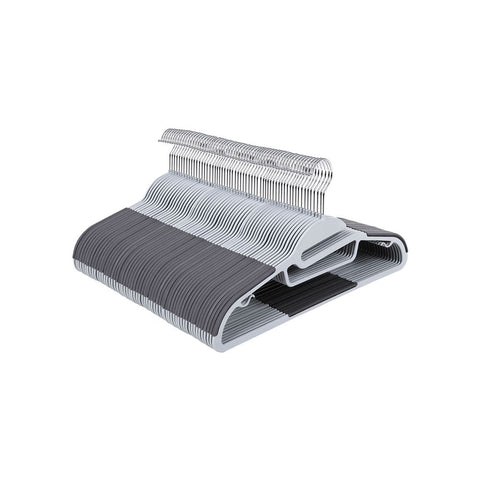 Rootz Hanger - Kleerhanger - Kleerhanger - Kostuumhanger - Fluwelen hanger - Kunststof hanger - Slim Hanger - Heavy-duty hanger - Broekhanger - Shirthanger - Jurkhanger - Donkergrijs - 41,5 x 22,5 x 0,5 cm (B x H x D )