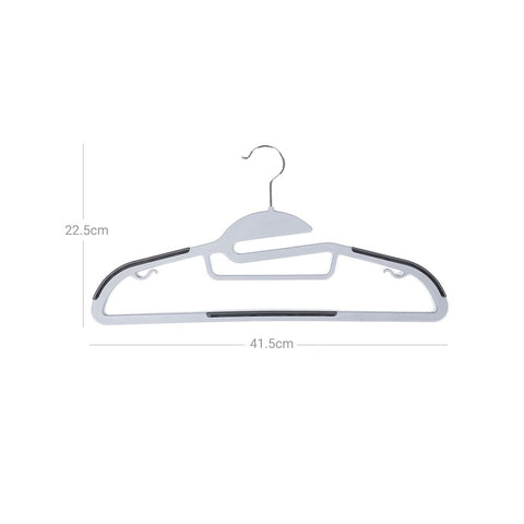 Rootz Hanger - Kleerhanger - Kleerhanger - Kostuumhanger - Fluwelen hanger - Kunststof hanger - Slim Hanger - Heavy-duty hanger - Broekhanger - Shirthanger - Jurkhanger - Donkergrijs - 41,5 x 22,5 x 0,5 cm (B x H x D )