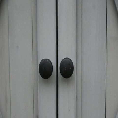 Rootz Tuinschuur - Houten Opslagschuur met 2 Deuren - Vuren Gereedschapskast - Dubbele Deur - Grijs - 110cm x 55cm x117cm