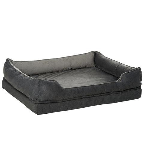 Rootz Hondenbed - Luxe Hondenbed - Hondenkussen - Hondenmatras - Dierenbed - Hoes Afneembaar en Wasbaar - Polyester - Grijs - 110 x 85 x 28 cm