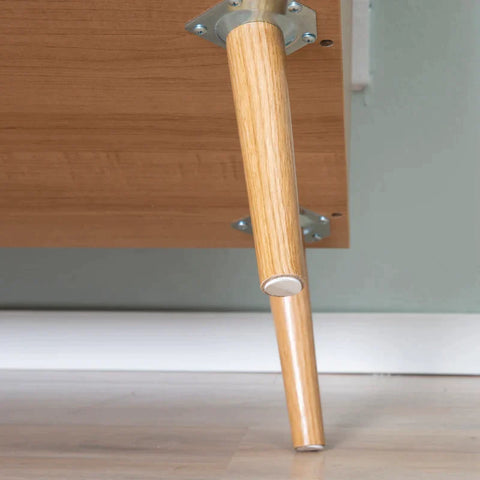 Rootz Sideboard - Free-standing Cabinet - Scandi Style Wardrobe - 4 Drawers And 2 Shelves - Kitchen - Bedroom - Living Room - Entryway - Natural + White - 80cm x 39cm x 80cm