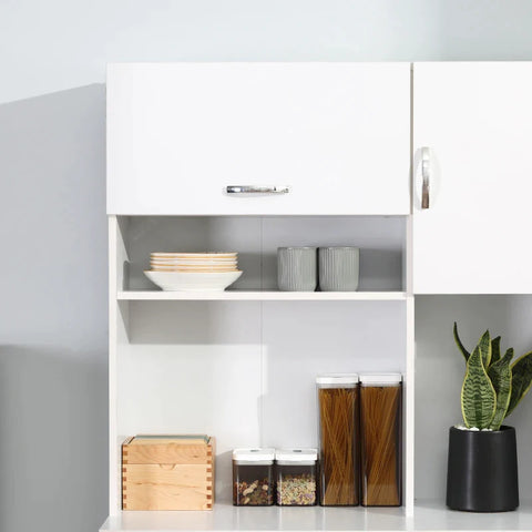 Rootz Kitchen Cabinet - Storage Cabinet - Sideboard With 3 Drawers - Tall Cabinet With Adjustable Shelves - Chest Of Drawers - White